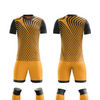 soccer wear uniform in yellow with black lining print