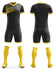 premium soccer wear uniform in black with yellow crew neck